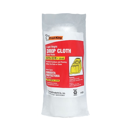 Thermwell Products Frost King 9 ft. W X 12 ft. L X 0.8 mil Plastic Drop Cloth 1 pk P112R